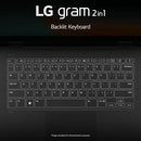 LG gram 2in1 14” WUXGA TOUCH i7-1360P 16GB 1TB SSD 14T90R-K.AAB8U1 - Black - Like New