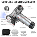 RHINO HIT CORDLESS ELECTRIC SCISSORS, RECHARGEABLE ROTARY CUTTER - SILVER - Like New