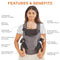 Contours Baby Carrier Newborn to Toddler Journey 5 Position - Carbon Gray - Like New