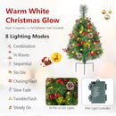 Goplus Set of 2 29" Outdoor Christmas Trees Battery Operated Pre-Lit B08H4WYS4P - Brand New