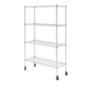 72 IN. H X 48 IN. W X 18 IN. D NSF 4-TIER WIRE SHELVING RACK WHEELS - CHROME - Like New