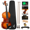 CECILIO 4/4 VIOLIN SET FULL SIZE FIDDLE SOLIDWOOD EBONY - MAPLE VARNISH - Like New