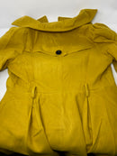 FOREMODE WOMEN SWING DOUBLE BREASTED WOOL PEA COAT,BELT BUCKLE, SIZE XL - YELLOW - Like New