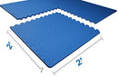 Signature Fitness Puzzle Exercise Mat with EVA Foam Interlocking Tiles BFPM-02BL Like New