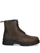 HUGO MEN'S RYAN SMOOTH LEATHER LACE UP BOOT - SIZE: MEN 8 - OPEN BROWN - Like New