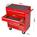 LAFENGYAN 5-DRAWER ROLLING TOOL CART WITH LOCKING BRAKES RED + STEEL CD-2205 - Like New