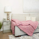 ColeyBear Millennial Pink Boho Home Decor Blanket (40x60in) Big Chunky Yarn - Brand New