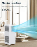 GARVEETECH 8,000 BTU PORTABLE AIR CONDITIONER ROOMS 250-350 SQ.FT - WHITE - Like New