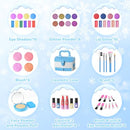 PERRYHOME KIDS MAKEUP SET FOR GIRL 56 PCS WASHABLE COSMETIC PRINCESS - BLUE - Brand New