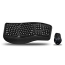 Adesso WKB-1500GB Wireless Ergonomic Desktop Keyboard and Mouse - Black - Brand New