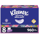 Kleenex Expressions Ultra Soft Facial Tissues, 8 Flat Boxes 120T/Box B09N9WGLTC - Brand New