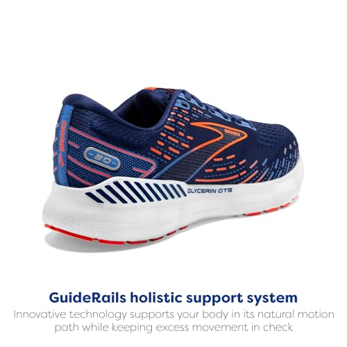 BROOKS MEN'S GLYCERIN GTS 20 SUPPORTIVE RUNNING BLUE DEPTHS/PALACE BLUE/ORANGE - Like New