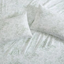 LAURA ASHLEY TWIN SIZE SHEET SET FITTED SHEET PILLOW CASE TOILE DELIGHT GREEN - Like New