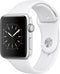 For Parts: Apple Watch Series 2 42mm Silver Aluminum White Sport CRACKED SCREEN/LCD