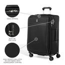 TRAVELPRO VERSAPACK+ LIGHTWEIGHT SOFTSIDE EXPANDABLE CHECKED LUGGAGE 25" - BLACK - Brand New