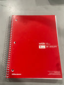OFFICE DEPOT WIREBOUND NOTEBOOK 8" X 10-1/2", 5 WIDE RULED, 180 SHEETS - RED - Brand New