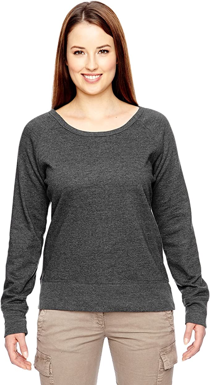 EC4505 Econscious Ladies' Organic/Recycled Heathered Fleece Raglan Pullover New