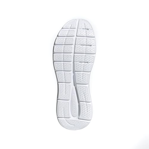 ADIDAS MEN'S CLOUDFOAM COMFY ELASTIC LACE SNEAKER SILVER/WHITE/GRAY SIZE: 11.5 - Like New