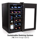 NutriChef PKTEWC18 15 Bottle Compressor Wine Cooler / Chiller SS - Brand New