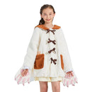 SLDFMV GIRLS PULLOVER HOODIE HOODED JACKET WITH EARS POCKETS Size: 9-10 - WHITE - Like New