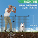 RICHMEN 10 PANELS GARDEN FENCE DOG OUTDOOR YARD VARIOUS CONTROL - BLACK - Like New
