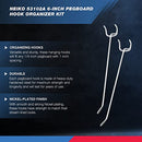 NEIKO 53102A 6” PEGBOARD HOOK ORGANIZER KIT, 50 PACK, HANGING HOOKS - SILVER - Like New