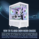 Thermaltake View 170 TG ARGB Snow Micro-ATX Case CA-1Z4-00M6WN-00 - White - Brand New
