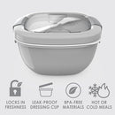 BENTGO SALAD - 54 OZ BOWL WITH 4-COMPARTMENT TRAY, REUSABLE T0774 - GRAY - Brand New