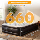 NEWBULIG QUEEN AIR MATTRESS 18 INCH WITH BUILT-IN HIGH CAPACITY - BLACK/WHITE - Like New