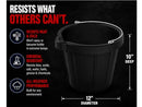 Bon Heavy Duty Rubber Pail 12 qt. Flexible Molded Bucket B0075P32N0 - Black - Brand New