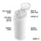 ELLO COOPER 40OZ STAINLESS STEEL WATER BOTTLE WITH STRAW DOUBLE WALLED - WHITE - Brand New