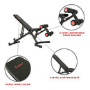 SUNNY HEALTH & FITNESS COMPACT BENCH INCLUDING BAR RACK & LEG EXTENSION FOR HOME - Like New