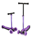 YBIKE GLX BOOST SCOOTER, ADJUSTABLE STEERING, HANDLEBAR HEIGHT - PURPLE - Like New