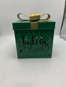 JOY TO THE WORLD CHRISTMAS GIFT BOX WITH LID - GREEN - Like New