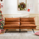 VYFIPT Futon Sofa Bed Couch 3” Memory Foam Faux Leather SF-BC534-CH - Brown - Like New