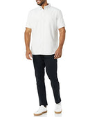 AMAZON ESSENTIALS MEN'S SLIM SHIRT VERTICAL STRIPE L Grey/White - Brand New