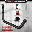 10 Pack Garage Hooks Heavy Duty, 15" & 3.5" Kayak Storage Hooks - Black - Like New
