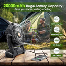 PEOUIX PORTABLE RECHARGEABLE FAN BATTERY POWERED CAMPING TENT BLACK - Like New