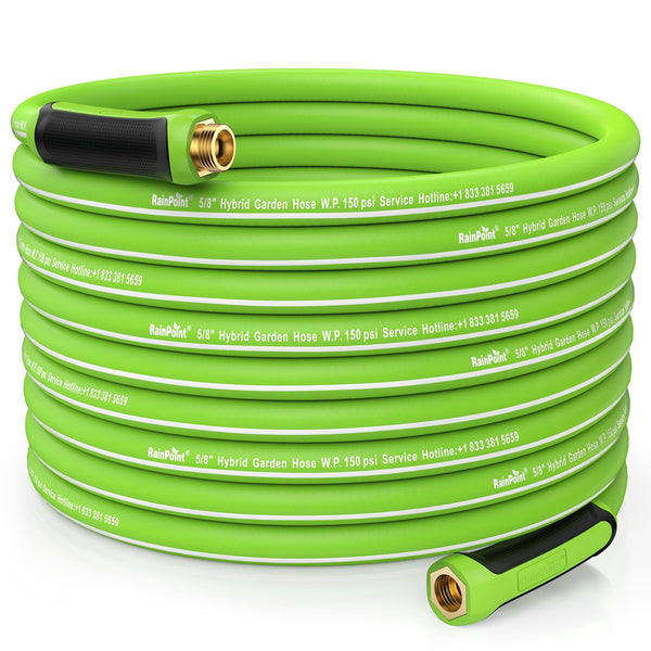 RAINDOT GARDEN HOSE 100FT, SWIVEL HANDLE, FLEXIBLE, 5/8" MALE TO FEMALE - GREEN - Like New