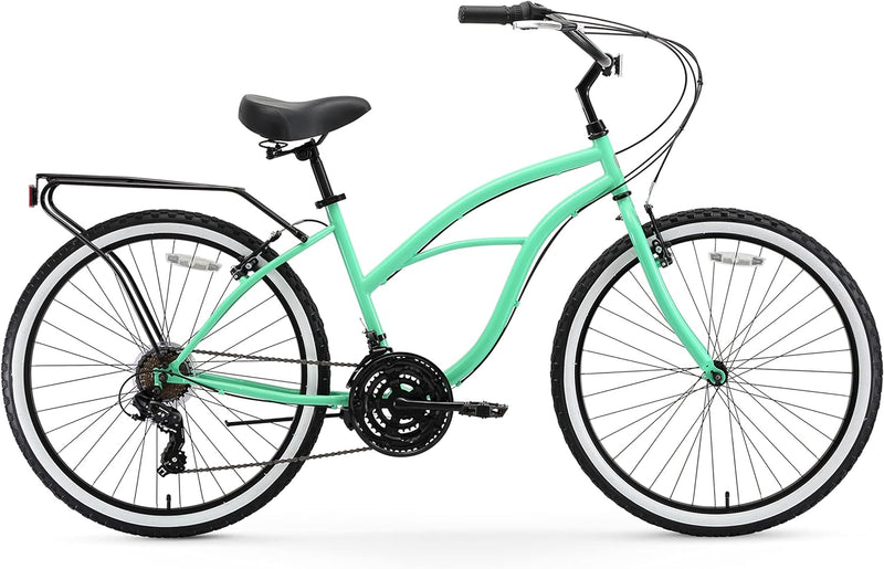 Sixthreezero Around the Block Women's 26in 3-Speed Beach Bicycle - Green Bright Like New