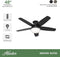 Hunter Fan 48" Ceiling Fan LED Light Kit Handheld Low Profile 52590 - BLACK - Like New