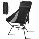 JITOOW CAMPING CHAIRS PORTABLE CAMPING CHAIR WITH HEADREST STORAGE BAG - BLACK - Like New