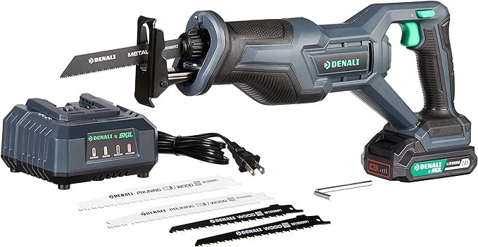 Denali by SKIL 20V Cordless Reciprocating Saw Kit ARS5829B-00 - Blue Like New