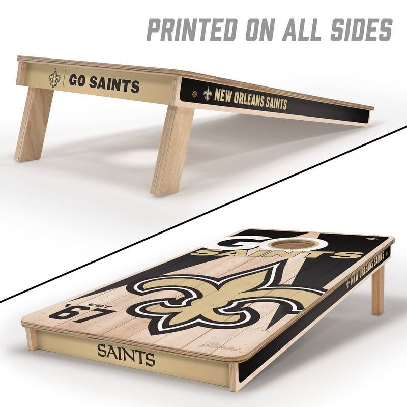 YOUTHEFAN NFL NEW ORLEANS SAINTS 2' X 4' CORNHOLE GAME NO BAGS - WOOD - Like New