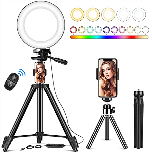 MUTUDU RING LIGHT 3 TRIPODS SELFIE RING LIGHTS STAND PHONE HOLDER LIGHT - BLACK - Like New