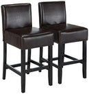 Best Selling Lopez Leather Counter Stool, Brown, Set of 2 - Like New