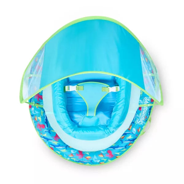 SWIMWAYS INFANT SPRING FLOAT WITH SUN CANOPY - BLUE - Brand New