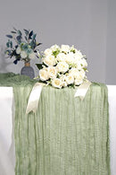 Chaps & Co Cheesecloth Table Runner 120"×35" (Pack of 8, Sage Green) - Brand New