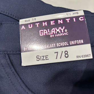 AUTHENTIC GALAXY UNIFORM GIRL'S SKINNY UNIFORM PANTS - SIZE: YOUTH 7/8 - NAVY - Brand New