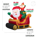 GEMMY INFLATABLE SANTA WITH SLEIGH - MULTI - Like New
